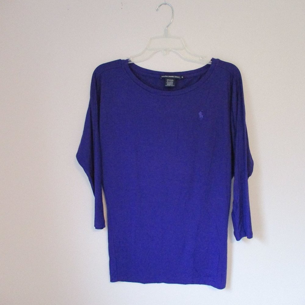 Ralph Lauren Sport Long Sleeve T Shirt Purple Size Small Crew Neck